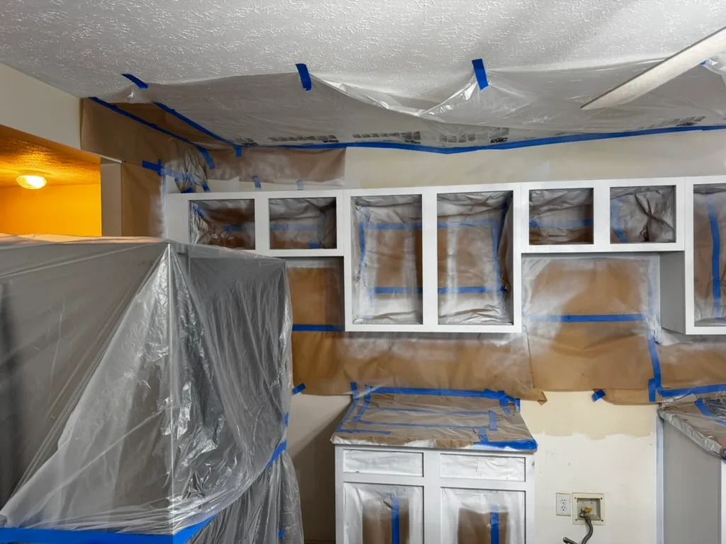 cabinets during ceiling protection