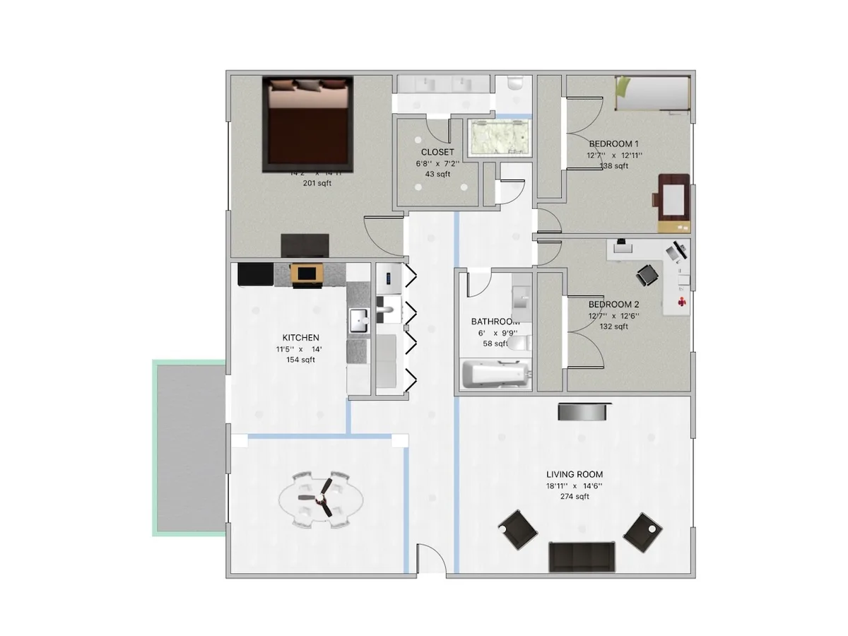 3d floor plan of unit